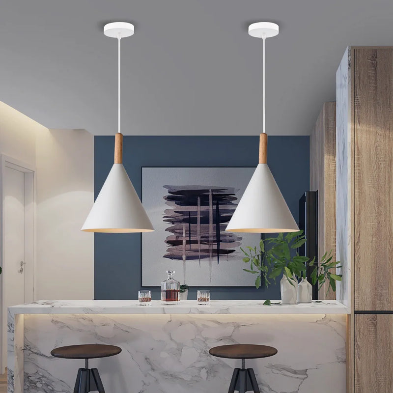 lampe led suspendue en bois design nordique moderne décorative