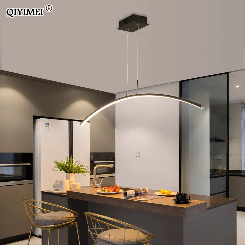 lustre suspendu moderne avec télécommande et lumières led intégrées