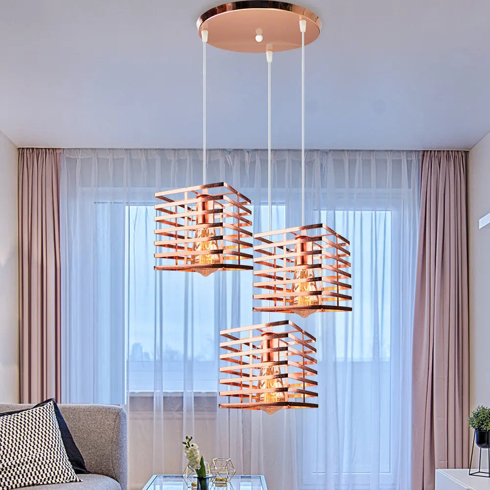 suspension led industrielle vintage moderne 1/3 têtes luminaire - vue 6 sur 14