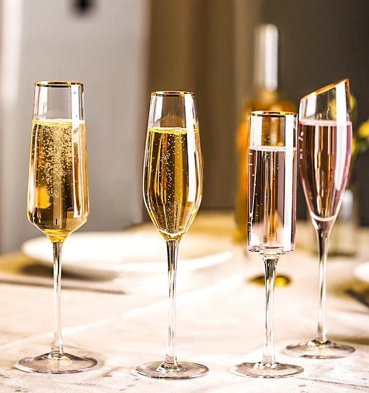 Flutes a champagne design elegant souffle main verre - vue 7 sur 7