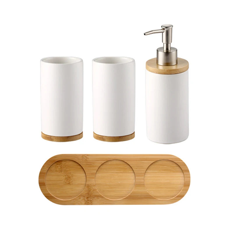 ensemble d'accessoires de salle de bain en céramique trois pièces design - vue 18 sur 21