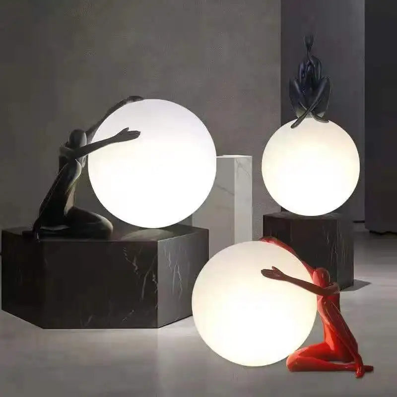 lampe à poser sculpture humanoïde design créatif pour décoration intérieure - vue 3 sur 8