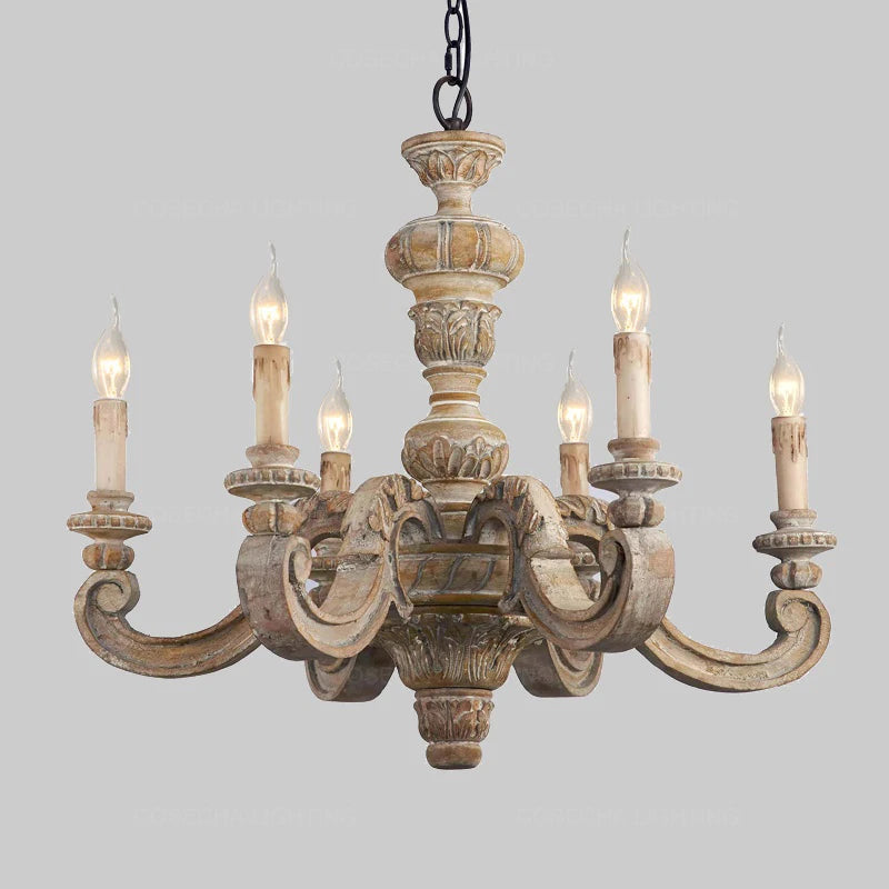 lustre vintage en bois éclairage art déco nordique rétro