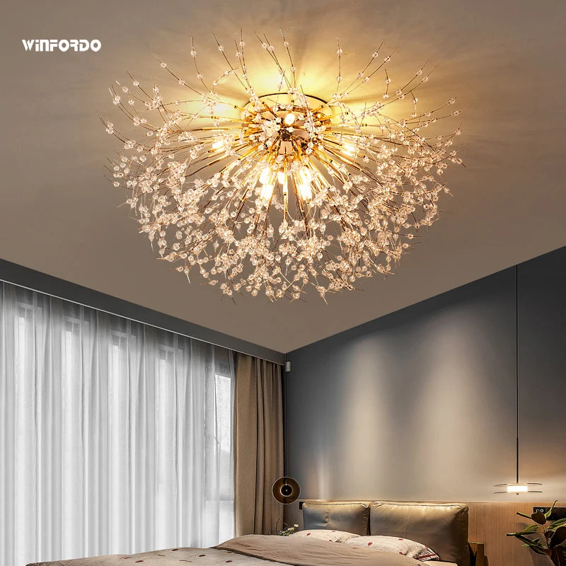 Lustre led 	 avec branches de cristal winfordo en stock