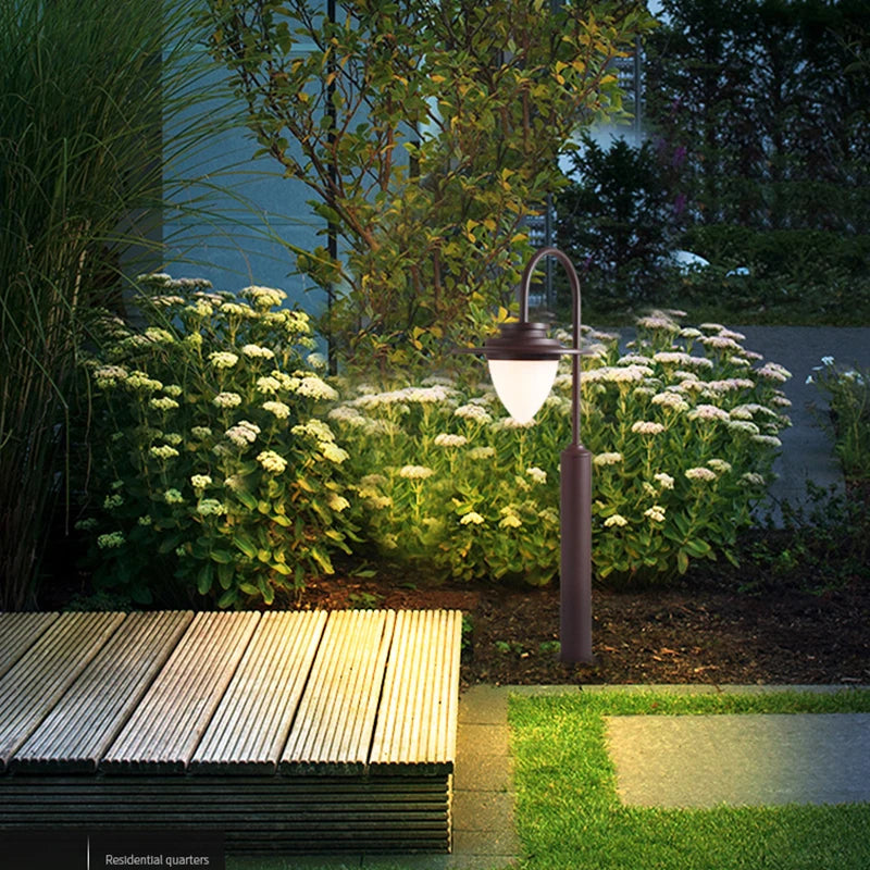 Lampadaire extérieur de pelouse pour jardin moderne en aluminium - vue 4 sur 8