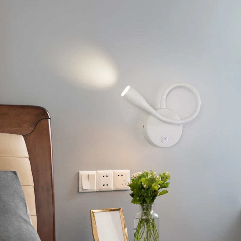 lampe de chevet murale led moderne nordique avec port usb et interrupteur