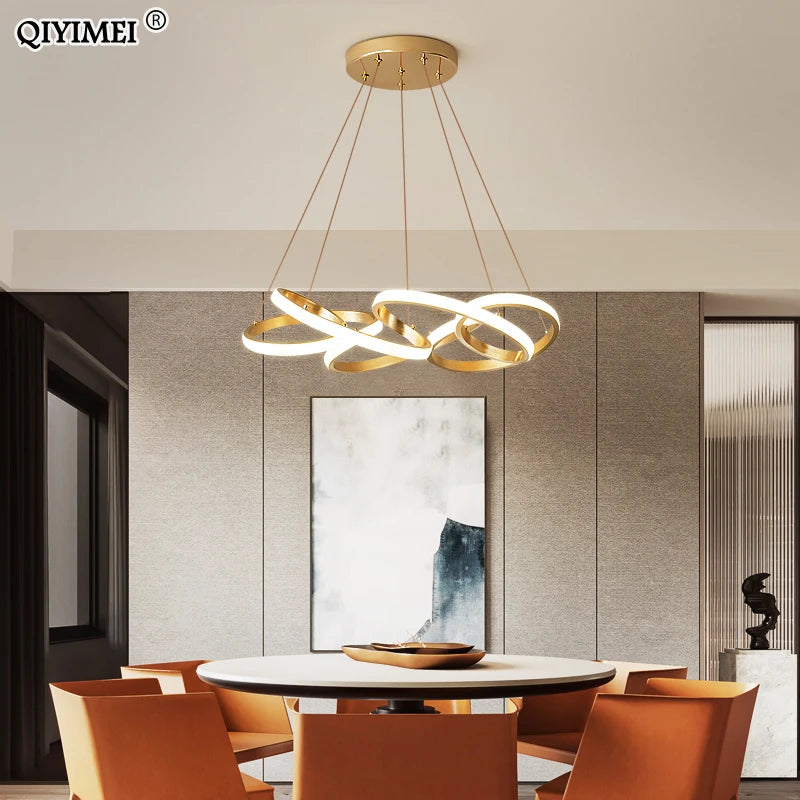 suspension plaqué or avec lumière led pour éclairage intérieur