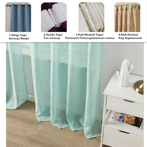 Voilage tulle translucide moderne sur mesure salon chambre