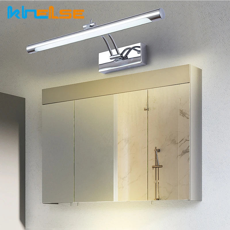 Applique murale led moderne étanche miroir cosmétique acier inox - vue 5 sur 9