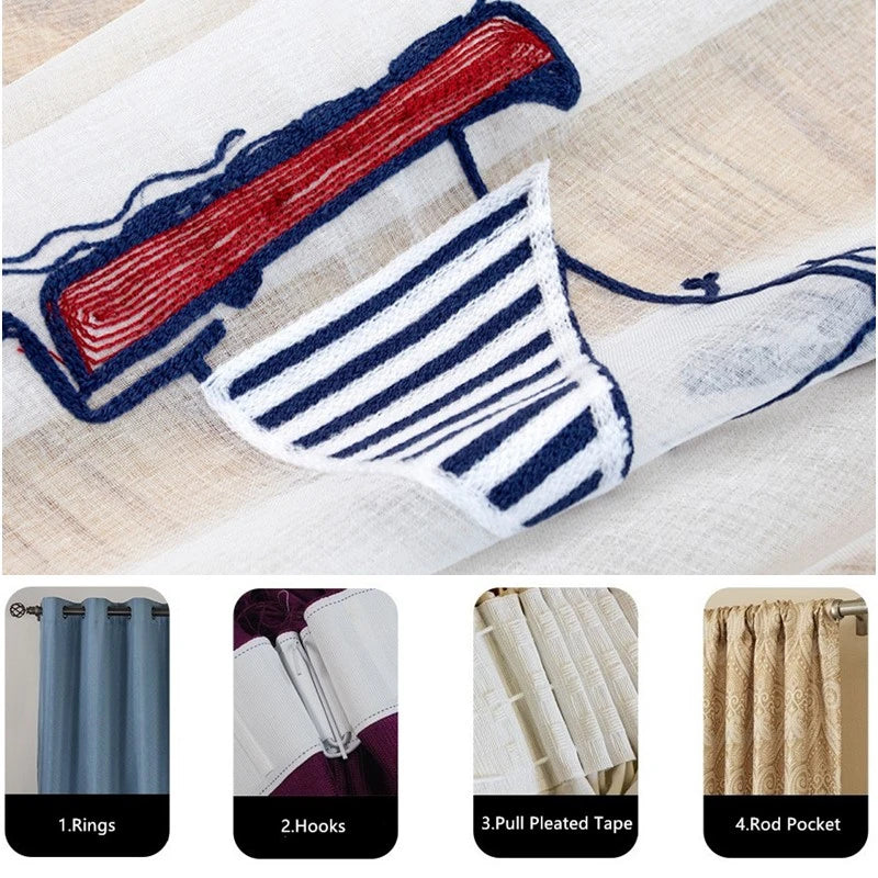 Rideau chambre enfant motif cartoon étoiles fusée