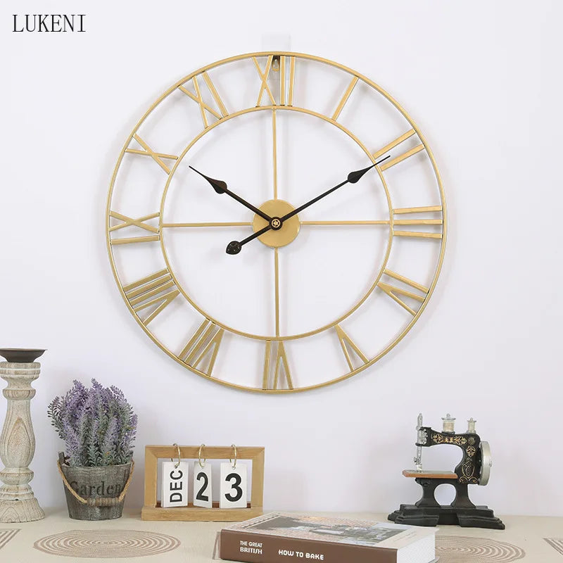 horloge murale ronde rétro 3D chiffres romains décoration intérieure - vue 11 sur 11
