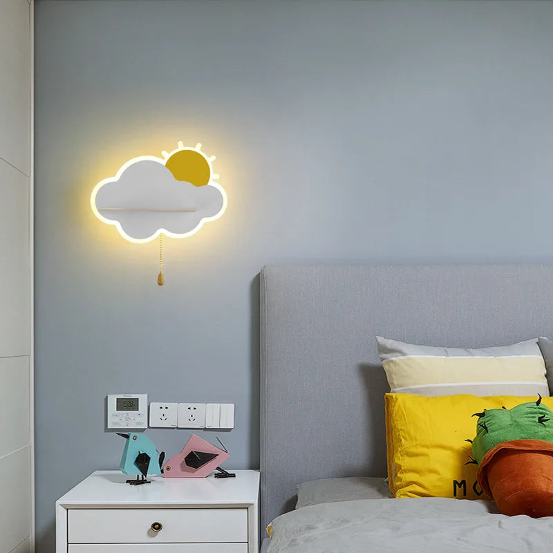 applique murale led enfants métal tirette rose-bleu-blanc - vue 5 sur 12