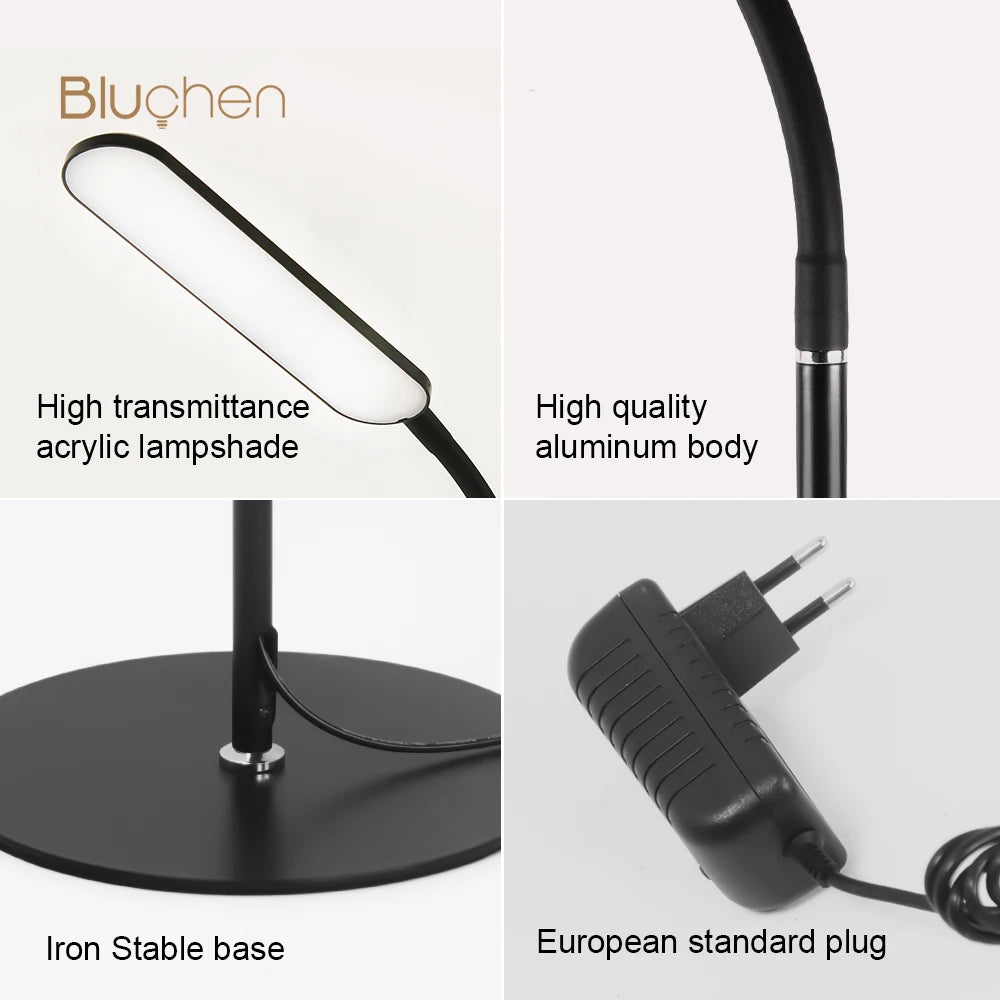 lampadaire led moderne avec interrupteur tactile et télécommande - vue 5 sur 6