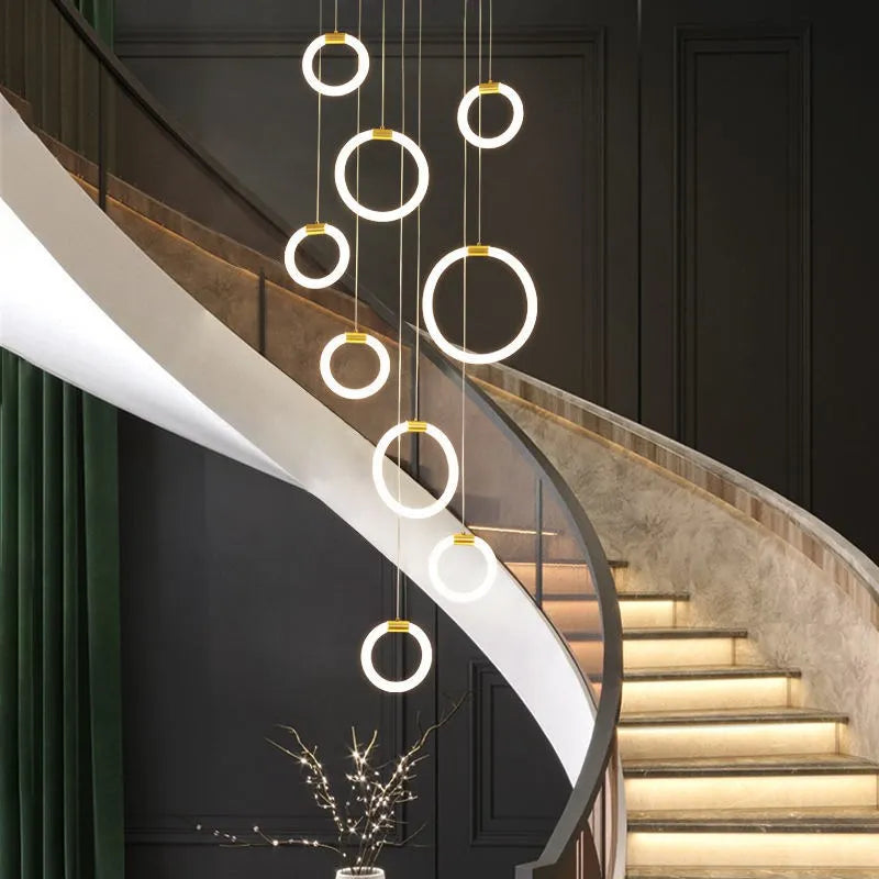 lustre moderne en anneau pour décoration intérieure élégante