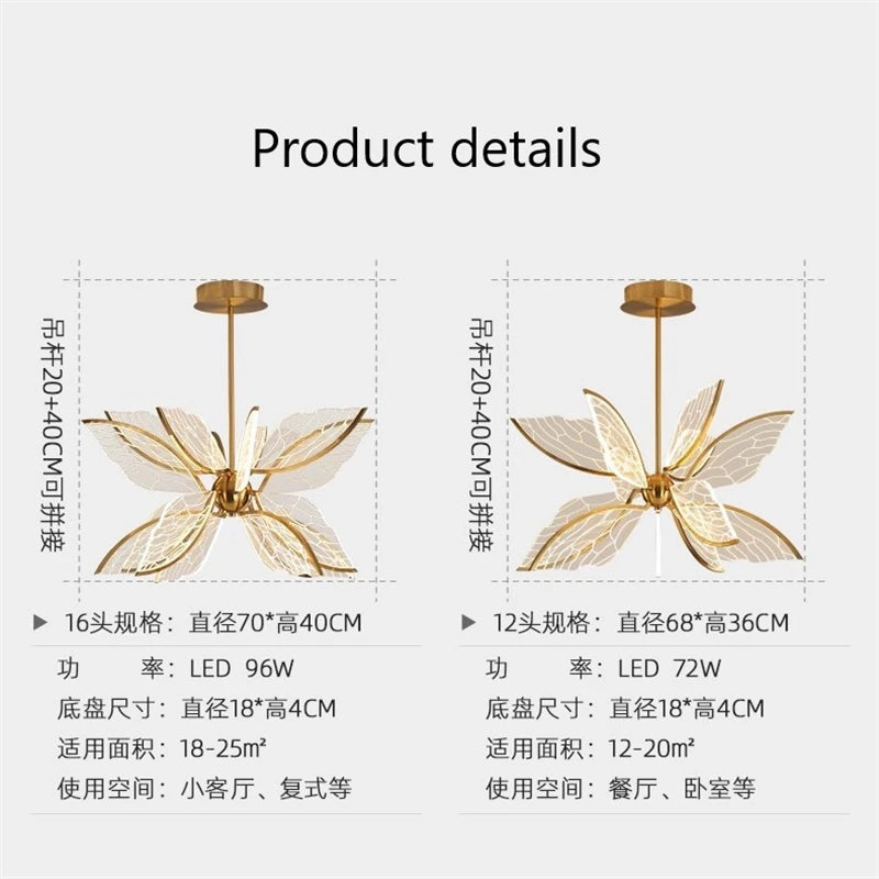 suspension modernes en acrylique motif papillon