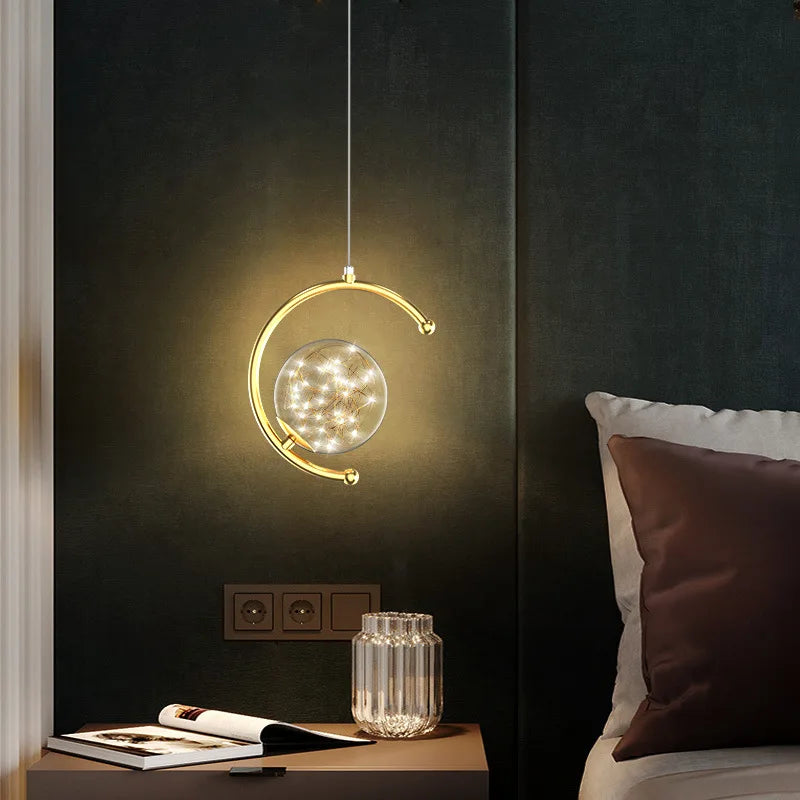 suspension boule de verre nordique pour luminaires gypsophile - vue 7 sur 8