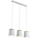 Creative Led moderne suspension blanc lampes suspendues barre en bois + suspension en métal Suspension pour lampe de salle à manger lumières de baisse