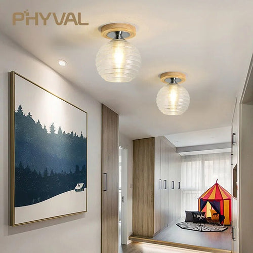 plafonnier phyval nordique verre bois luxe décor