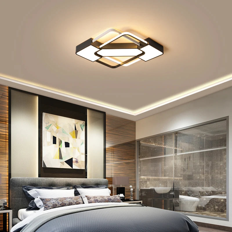 plafonnier led art déco géométrique luxe pour éclairage intérieur - vue 4 sur 13