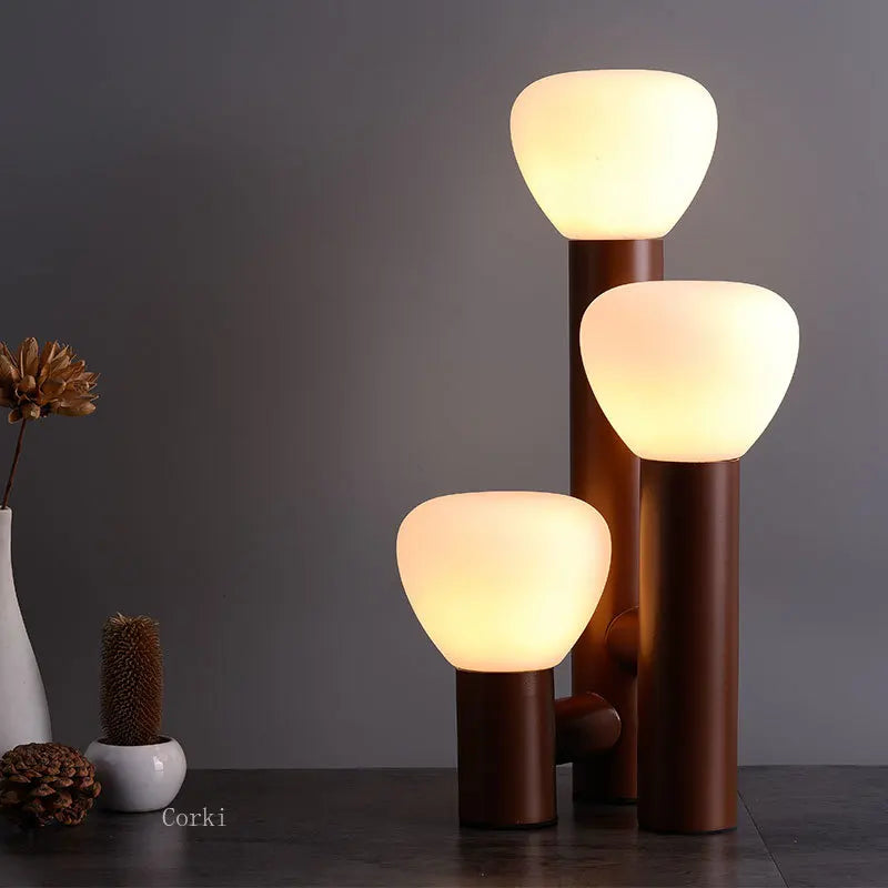 lampe de table design led nordique fer verre décoration - vue 6 sur 10