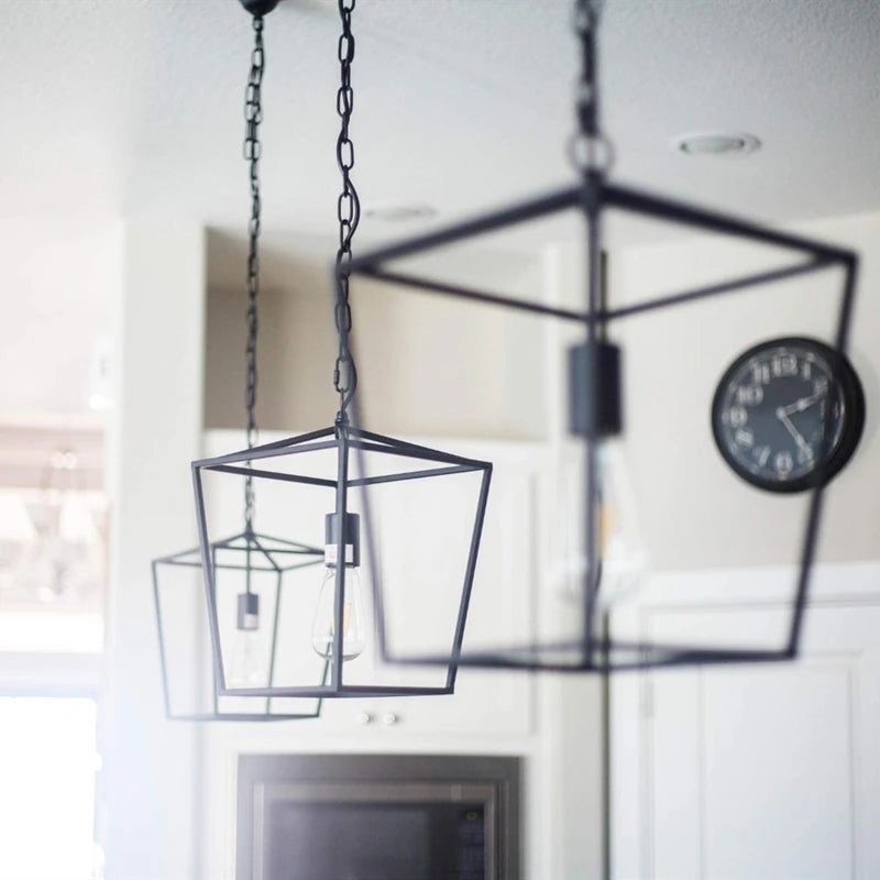 Suspension industrielles Vintage noires - vue 10 sur 10