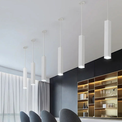 Luminaire suspension led tube tuyau carré