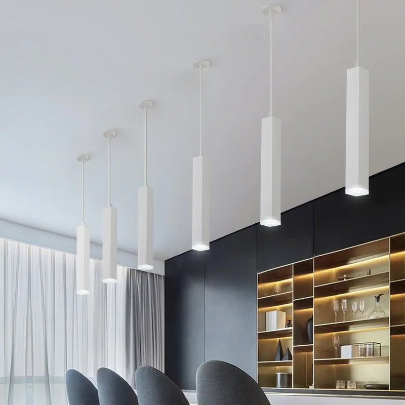Luminaire suspension led tube tuyau carré - vue 4 sur 9