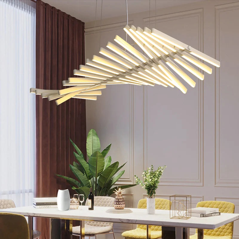 Plafonnier led nordique moderne salon salle manger bar décoratif - vue 5 sur 10