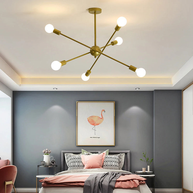lustre moderne à leds style industriel spoutnik créatif éclairage maison