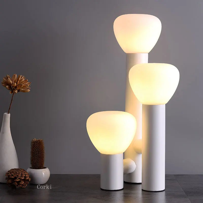 lampe de table design led nordique fer verre décoration - vue 5 sur 10