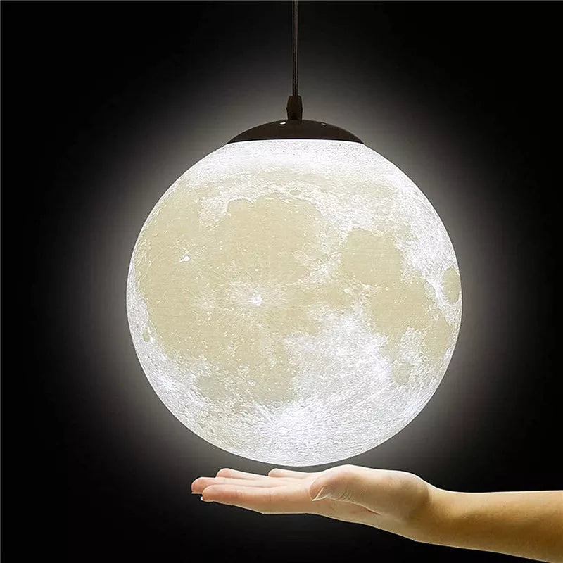 Suspension lune LED lumière ambiance décoration maison - vue 3 sur 8