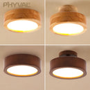 Plafonnier bois naturel moderne rond LED