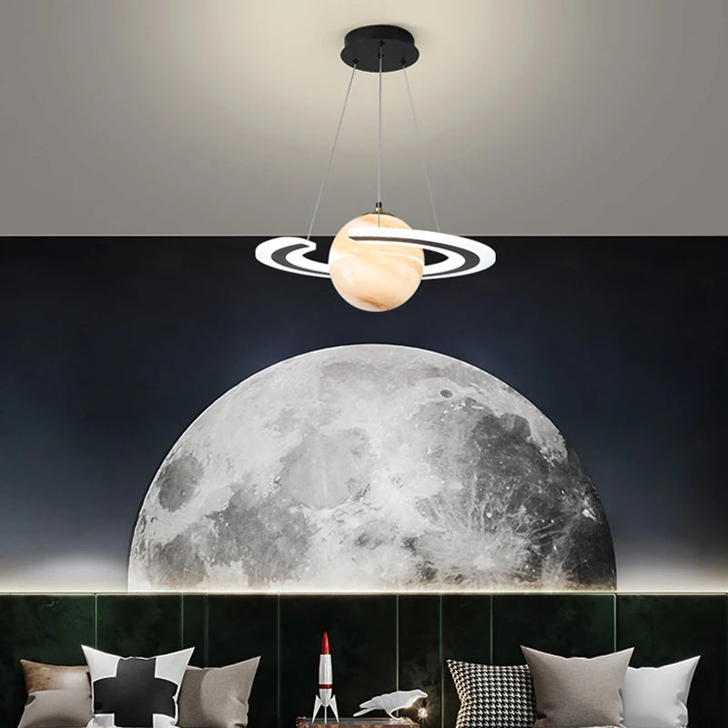 lustre nordique enfant led créatif dessin animé espace planète