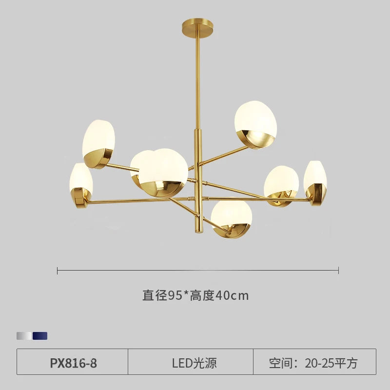 lustre moderne en verre à LED design créatif pour intérieur élégant - vue 6 sur 10
