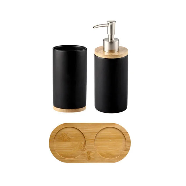 ensemble d'accessoires de salle de bain en céramique trois pièces design - vue 16 sur 21