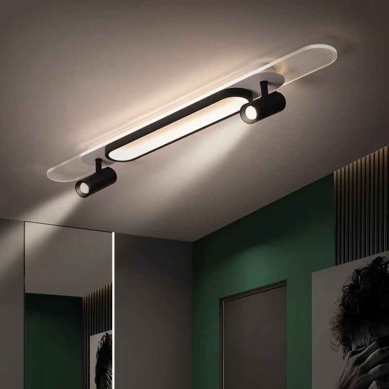 plafond moderne à leds avec spots pour maison