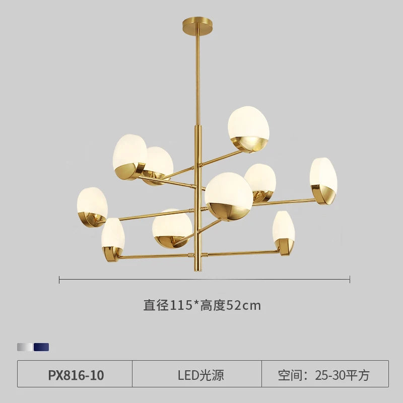lustre moderne en verre à LED design créatif pour intérieur élégant - vue 8 sur 10