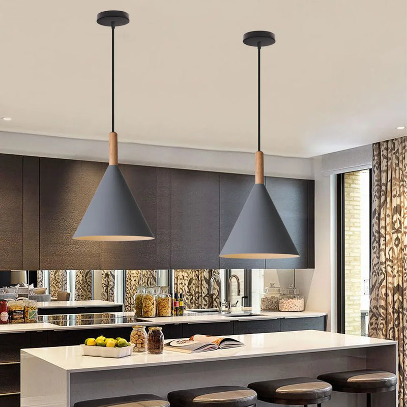 lampe led suspendue en bois design nordique moderne décorative