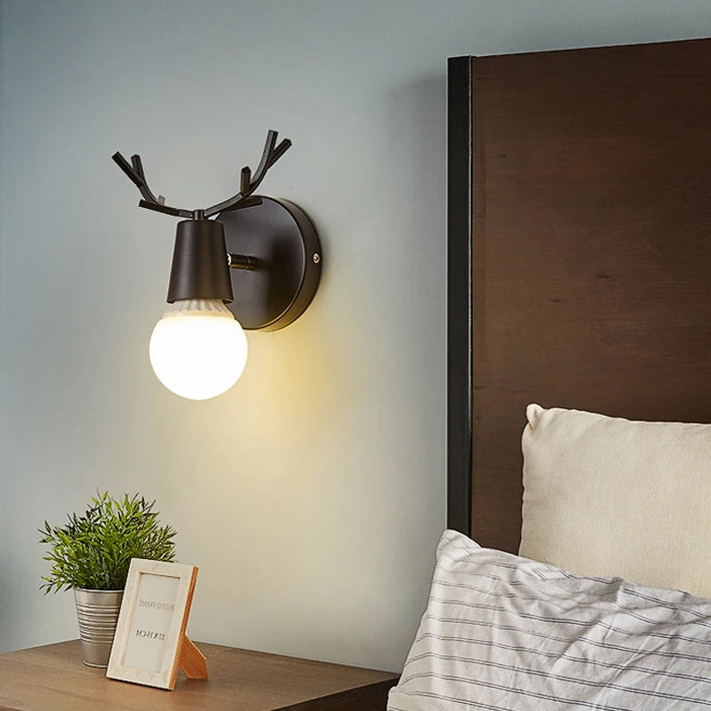 applique murale led en bois style industriel pour hôtel