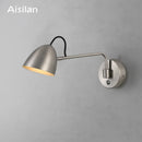 Applique murale led nickel interrupteur tactile réglable rotative