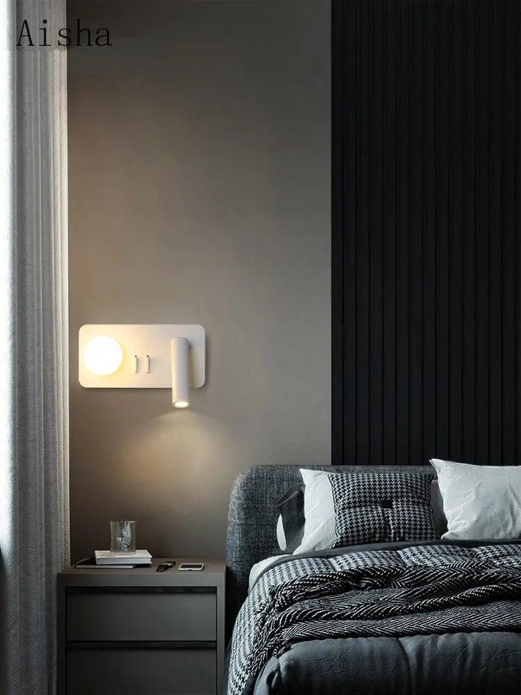 applique murale moderne rotative à led pour intérieur décoratif - vue 4 sur 10