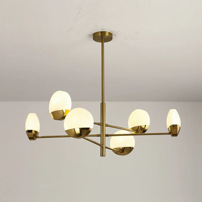 lustre moderne en verre à LED design créatif pour intérieur élégant - vue 2 sur 10