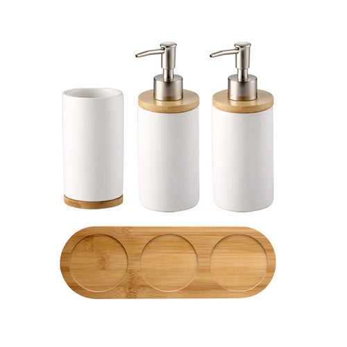 ensemble d'accessoires de salle de bain en céramique trois pièces design