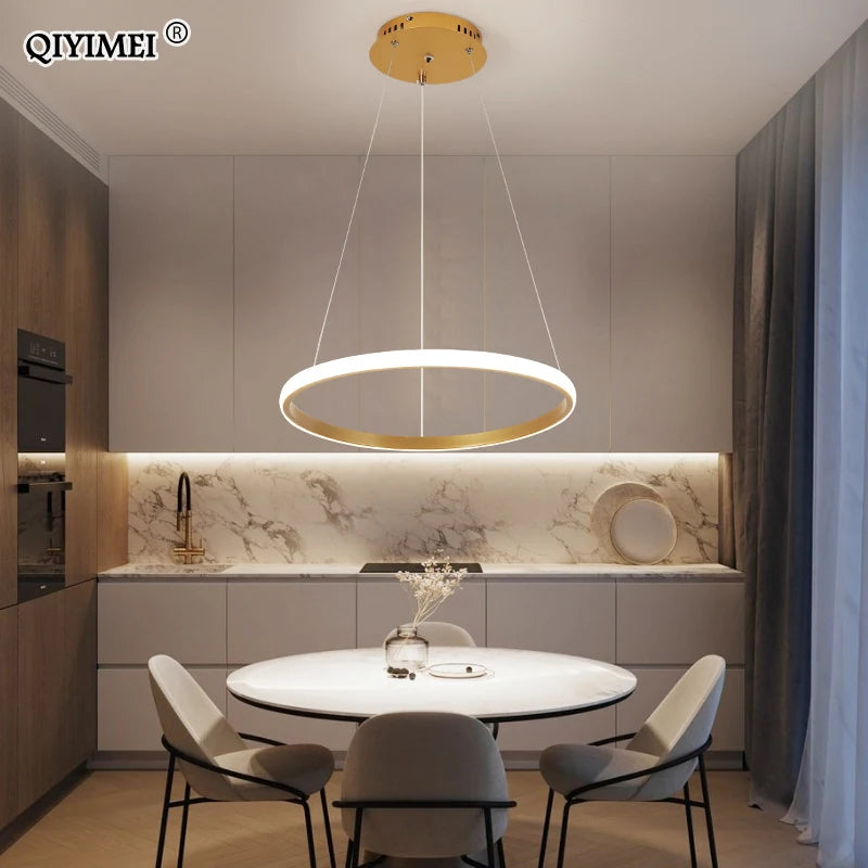 lampe led suspendue en aluminium luminaire décoratif d'intérieur nouveau - vue 6 sur 5