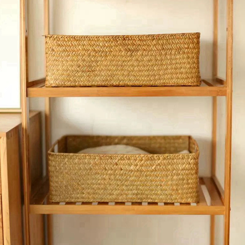 grand panier tissé en jonc de mer pour rangement et décoration