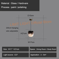 Suspension nordique simple en verre design arrondi