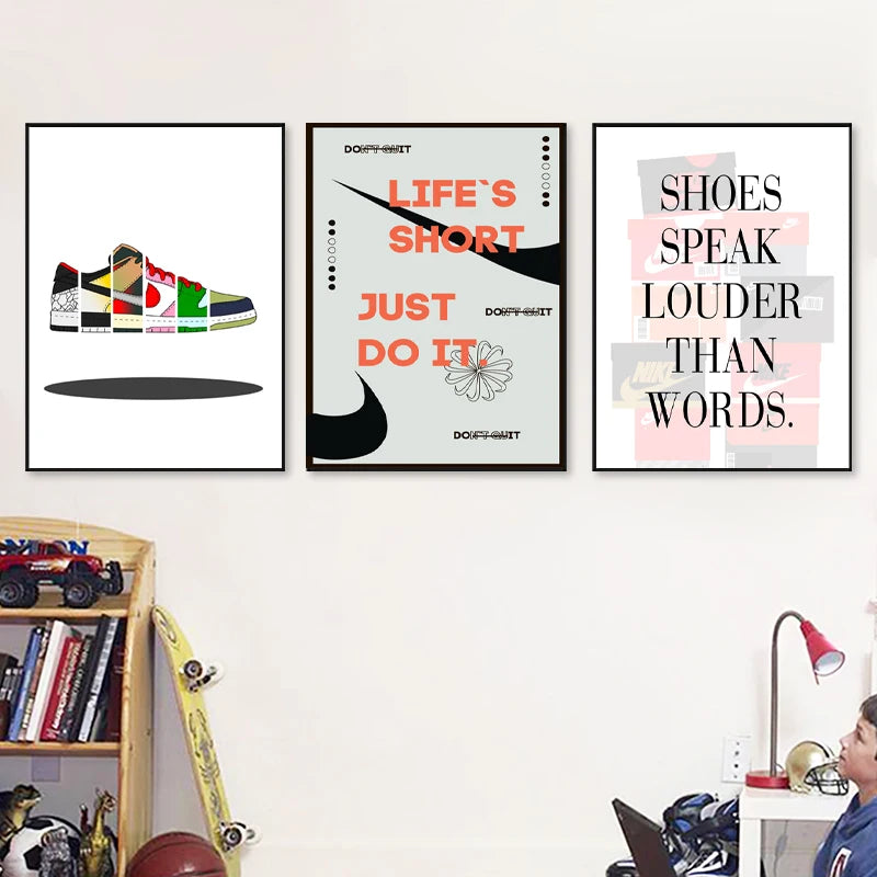 affiche d'art mural sneaker box pour passionnés de sneakers