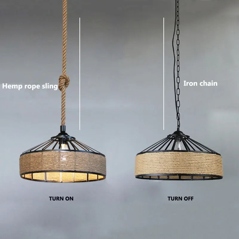 Corde de fer industrie américaine Loft lustre créatif phare Restaurant Bar café lumière salle à manger suspension lampe DropLight