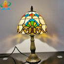 lampe de chevet baroque style tiffany en verre antique métal