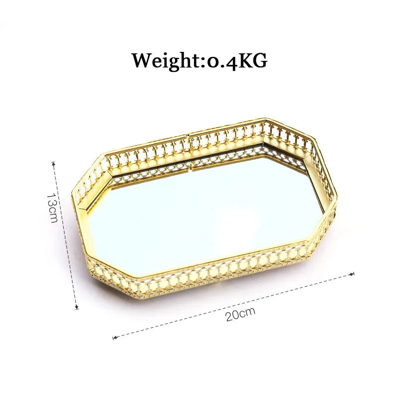 plateau de rangement bijou de luxe en fer et miroir - vue 14 sur 14